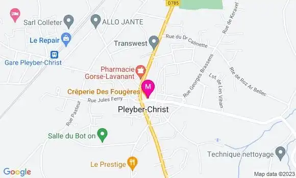 Localisation La Crêperie des Fougères