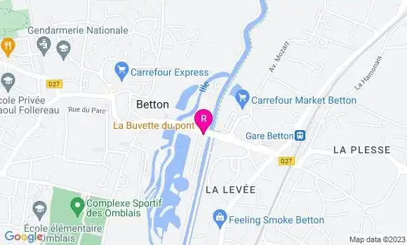 Localisation Restaurant  La Buvette du Pont
