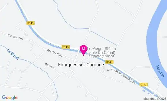 Localisation Restaurant  La Table du Canal