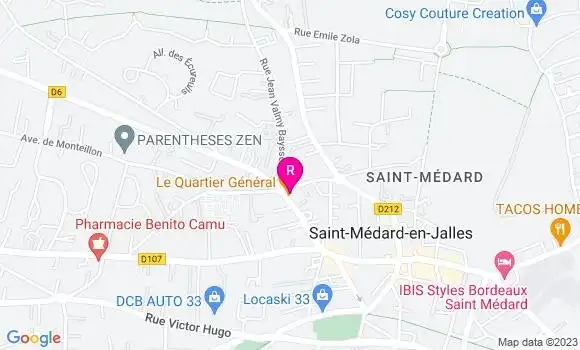 Localisation Restaurant Bar Le Quartier Général