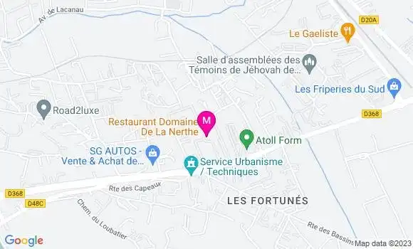 Localisation Restaurant  Domaine de la Nerthe