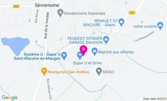 Localisation Restaurant  Le Repere des Mauges