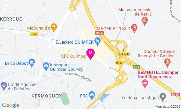 Localisation Fast Food Kfc