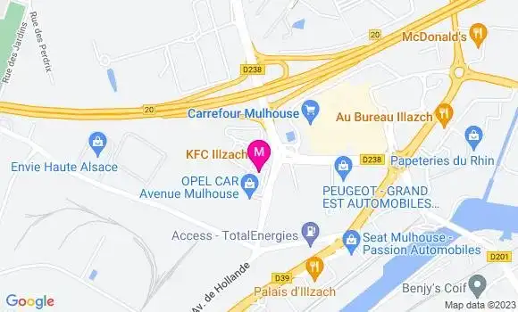 Localisation Fast Food Kfc