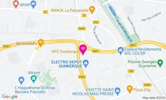 Localisation Fast Food Kfc