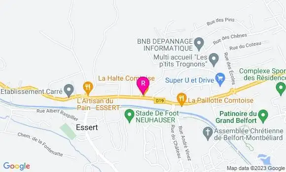 Localisation Pizzeria La Halte Comtoise
