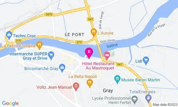 Localisation Restaurant Bar Brasserie des Bateliers