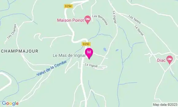 Localisation Restaurant  Le Mas de Vignal
