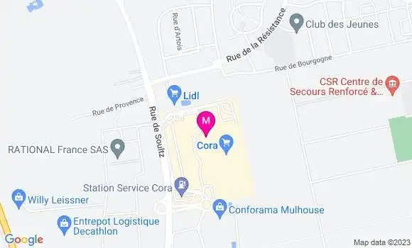 Localisation Cafétéria Cora Cafeteria