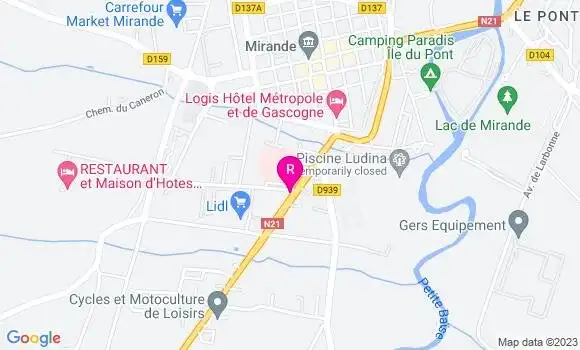 Localisation Pizzeria L