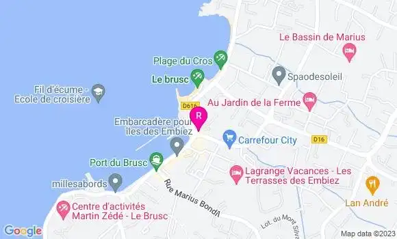 Localisation Restaurant  Saveurs du Brusc