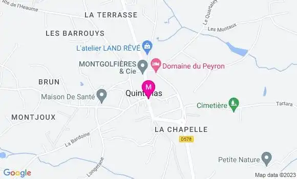 Localisation Pizzeria Les Pizzas de Quintenas