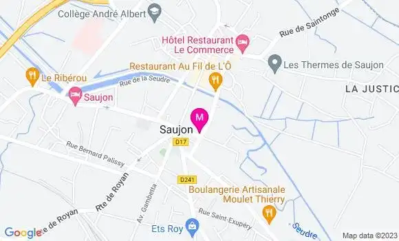 Localisation Restaurant Snack Les Bains Douches Saujonnais