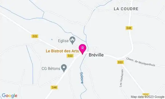 Localisation Le Bistrot des Arts