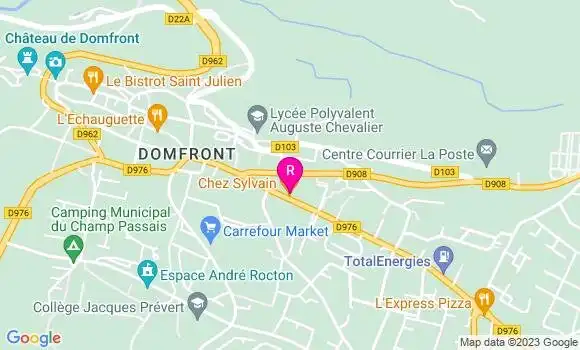 Localisation Restaurant  Chez Sylvain