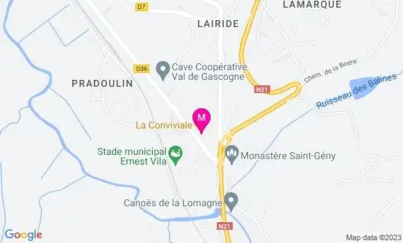 Localisation Pizzeria La Conviviale