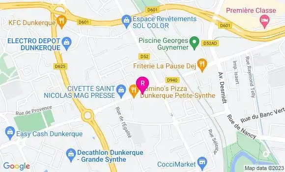 Localisation Pizzeria Pizza City