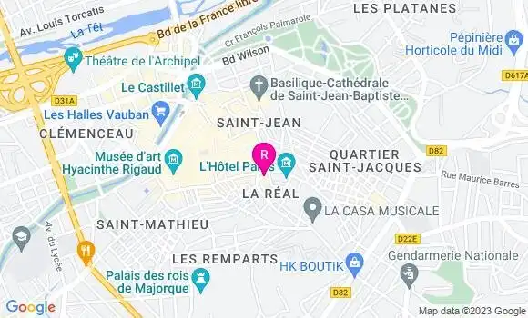Localisation Restaurant  Brasserie Rigaud