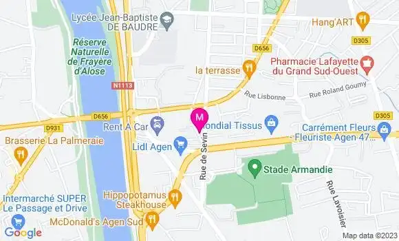 Localisation Pizzeria de Sevin