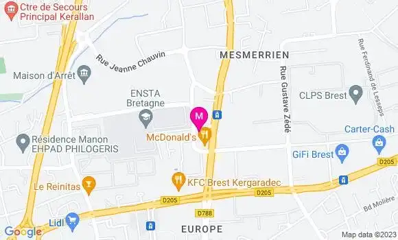 Localisation Restaurant  Izee Kergaradec