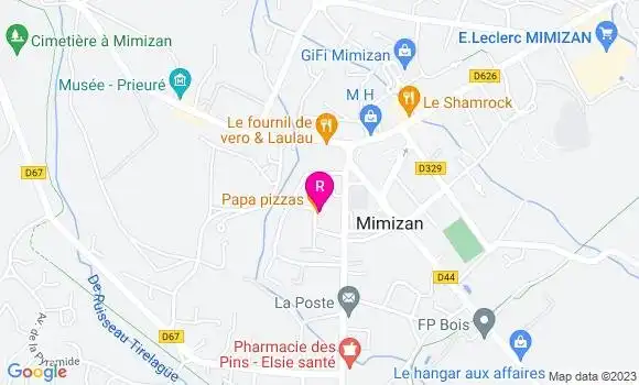 Localisation Restaurant  Papa Pizzas
