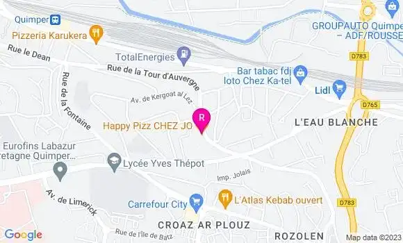 Localisation Pizzeria Happy Pizz
