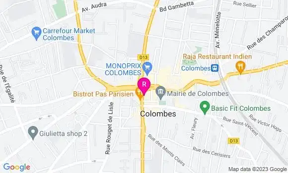Localisation Restaurant  Delices de Colombes