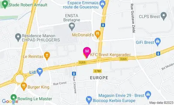 Localisation Fast Food Kfc