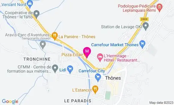 Localisation Pizzeria Pizza Eclair