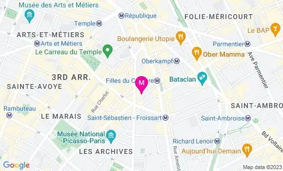 Localisation Sandwicherie 7 au Marais
