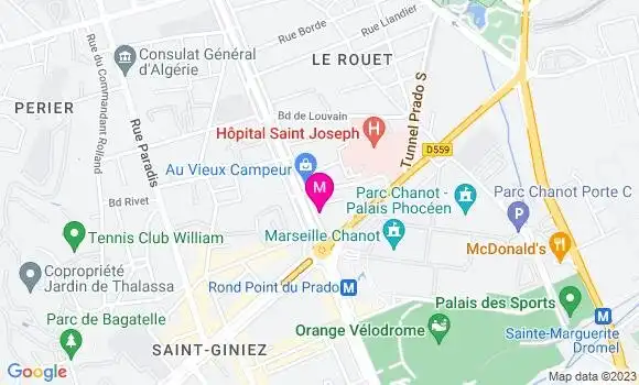 Localisation Restaurant  Les Délices du Prado