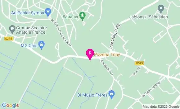 Localisation Pizzeria Tony