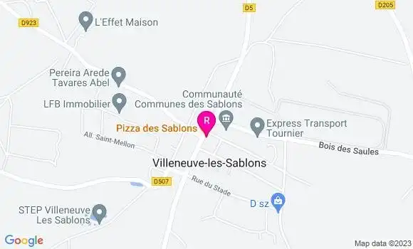 Localisation Pizzeria Pizza des Sablons