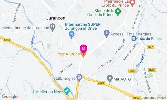 Localisation Pizzeria Pizz
