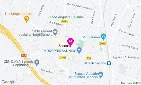 Localisation Restaurant Asiatique Le Bohneur de Sannois