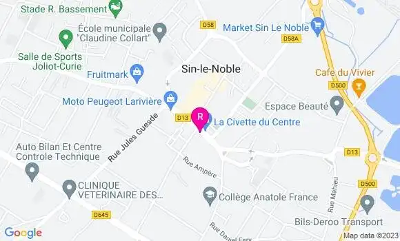 Localisation Restaurant  La Friterie Sinoise