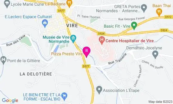 Localisation Pizzeria Pizza Presto