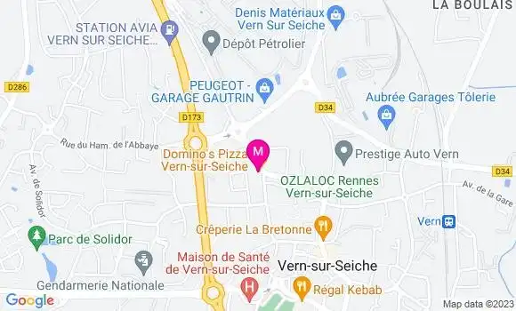 Localisation Pizzeria Domino