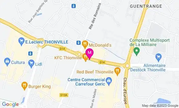 Localisation Fast Food Kfc
