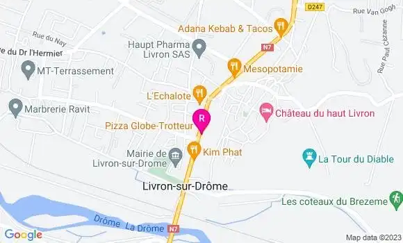 Localisation Pizzeria Pizza Globe Trotteur