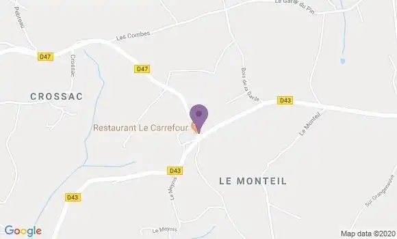 Localisation Restaurant  Le Carrefour