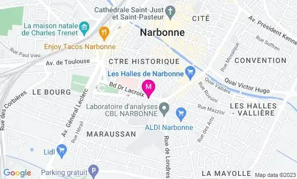 Localisation La Sandwicherie Narbonnaise