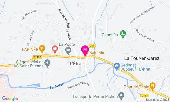 Localisation Pizzeria la Strata