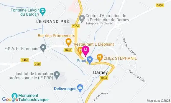 Localisation Kebab Delices de Darney