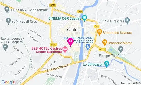 Localisation Restaurant  Le Gambetta