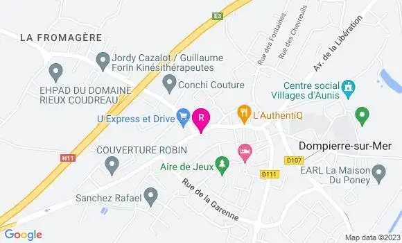 Localisation Pizzeria Dompierre Pizzas