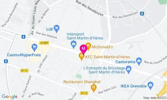 Localisation Fast Food Kfc