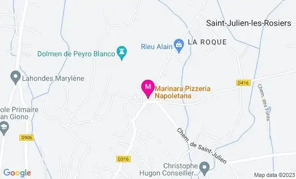 Localisation Pizzeria Marinara