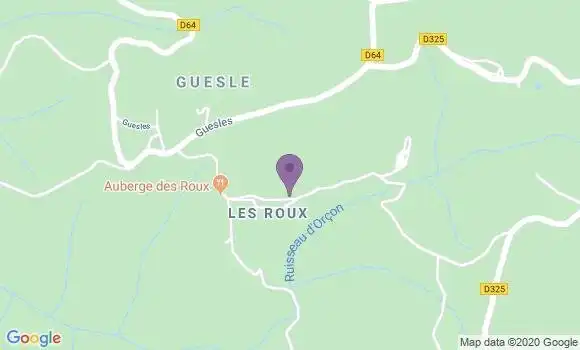 Localisation Auberge des Roux