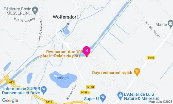 Localisation Restaurant  Aux 100 Pâtes